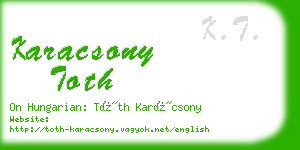 karacsony toth business card